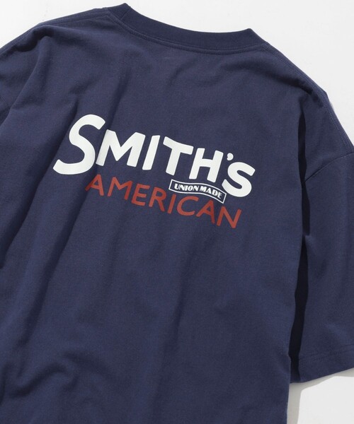 SMITH'S（スミス）の「SMITH'S（スミス）別注ロゴプリントTシャツ（WEB限定カラー）（Tシャツ/カットソー・メンズ・ホワイト/ダークグリーン/ネイビー/マスタード/ブラック・S/XL/L/M）」の4枚目の写真