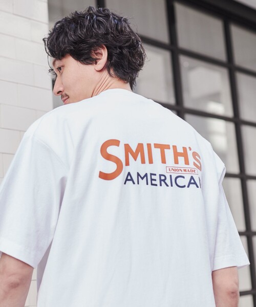 SMITH'S（スミス）の「SMITH'S（スミス）別注ロゴプリントTシャツ（WEB限定カラー）（Tシャツ/カットソー・メンズ・ホワイト/ダークグリーン/ネイビー/マスタード/ブラック・S/XL/L/M）」の10枚目の写真