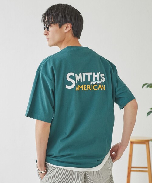 SMITH'S（スミス）の「SMITH'S（スミス）別注ロゴプリントTシャツ（WEB限定カラー）（Tシャツ/カットソー・メンズ・ホワイト/ダークグリーン/ネイビー/マスタード/ブラック・S/XL/L/M）」の9枚目の写真
