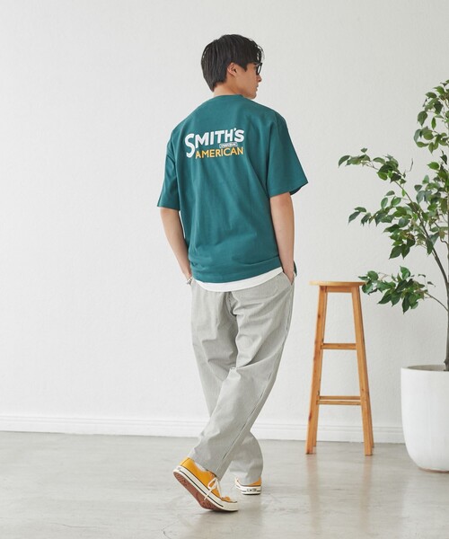 SMITH'S（スミス）の「SMITH'S（スミス）別注ロゴプリントTシャツ（WEB限定カラー）（Tシャツ/カットソー・メンズ・ホワイト/ダークグリーン/ネイビー/マスタード/ブラック・S/XL/L/M）」の8枚目の写真