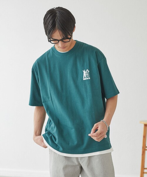 SMITH'S（スミス）の「SMITH'S（スミス）別注ロゴプリントTシャツ（WEB限定カラー）（Tシャツ/カットソー・メンズ・ホワイト/ダークグリーン/ネイビー/マスタード/ブラック・S/XL/L/M）」の7枚目の写真