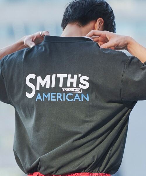 SMITH'S（スミス）の「SMITH'S（スミス）別注ロゴプリントTシャツ（WEB限定カラー）（Tシャツ/カットソー・メンズ・ホワイト/ダークグリーン/ネイビー/マスタード/ブラック・S/XL/L/M）」の6枚目の写真