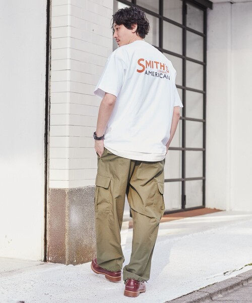 SMITH'S（スミス）の「SMITH'S（スミス）別注ロゴプリントTシャツ（WEB限定カラー）（Tシャツ/カットソー・メンズ・ホワイト/ダークグリーン/ネイビー/マスタード/ブラック・S/XL/L/M）」の20枚目の写真