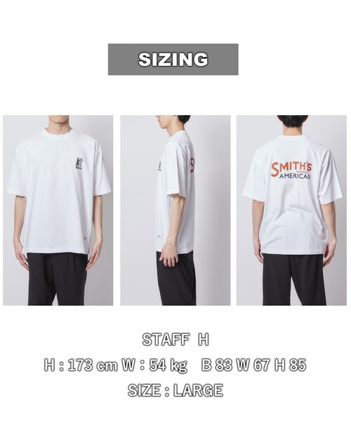 SMITH'S（スミス）の「SMITH'S（スミス）別注ロゴプリントTシャツ（WEB限定カラー）（Tシャツ/カットソー・メンズ・ホワイト/ダークグリーン/ネイビー/マスタード/ブラック・S/XL/L/M）」の18枚目の写真