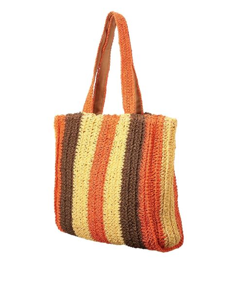 Ungrid（アングリッド）の「雑材ストライプカラーバッグ（トートバッグ・レディース・ダークブラウン/オレンジ・FREE）」の5枚目の写真