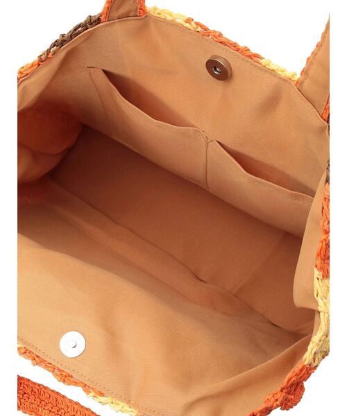 Ungrid（アングリッド）の「雑材ストライプカラーバッグ（トートバッグ・レディース・ダークブラウン/オレンジ・FREE）」の9枚目の写真