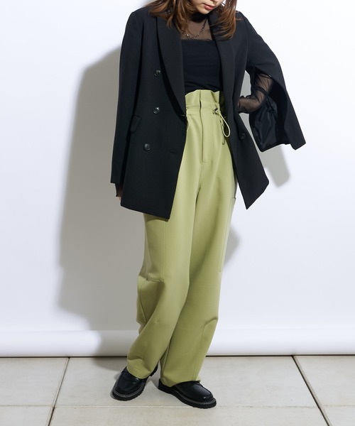 Lui's（ルイス）の「【23SS】2WAYスリーブツイルオーバーダブルジャケット(セットアップ対応)（テーラードジャケット・レディース・ブラック/オリーブ・FREE）」の7枚目の写真