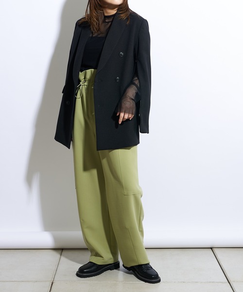 Lui's（ルイス）の「【23SS】2WAYスリーブツイルオーバーダブルジャケット(セットアップ対応)（テーラードジャケット・レディース・ブラック/オリーブ・FREE）」の6枚目の写真