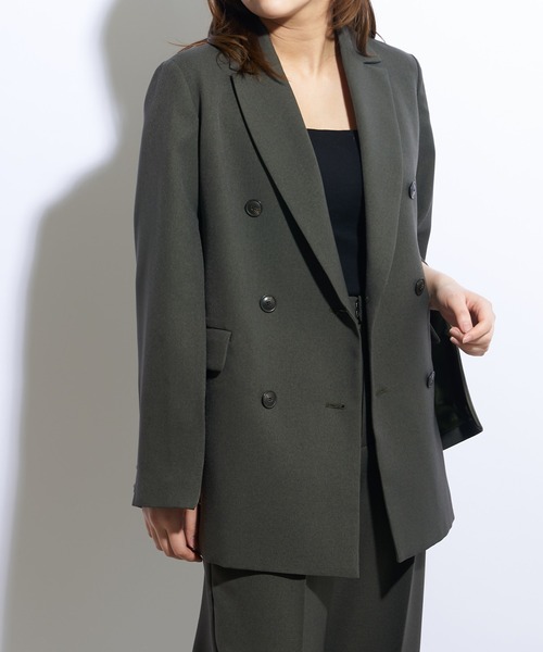Lui's（ルイス）の「【23SS】2WAYスリーブツイルオーバーダブルジャケット(セットアップ対応)（テーラードジャケット・レディース・ブラック/オリーブ・FREE）」の10枚目の写真