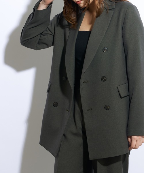 Lui's（ルイス）の「【23SS】2WAYスリーブツイルオーバーダブルジャケット(セットアップ対応)（テーラードジャケット・レディース・ブラック/オリーブ・FREE）」の11枚目の写真