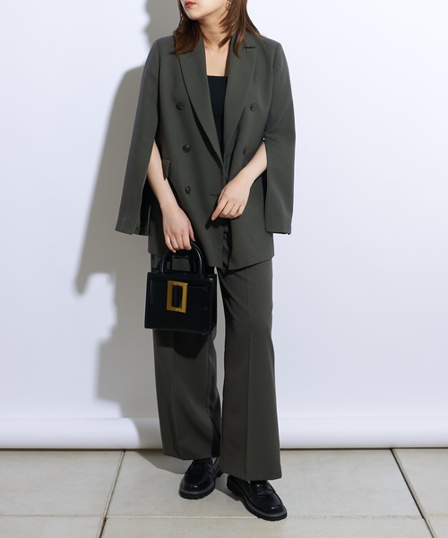 Lui's（ルイス）の「【23SS】2WAYスリーブツイルオーバーダブルジャケット(セットアップ対応)（テーラードジャケット・レディース・ブラック/オリーブ・FREE）」の16枚目の写真