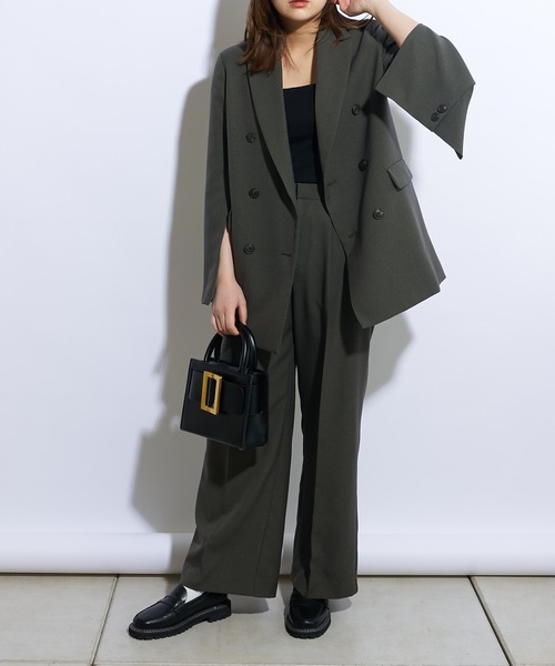 Lui's（ルイス）の「【23SS】2WAYスリーブツイルオーバーダブルジャケット(セットアップ対応)（テーラードジャケット・レディース・ブラック/オリーブ・FREE）」の15枚目の写真