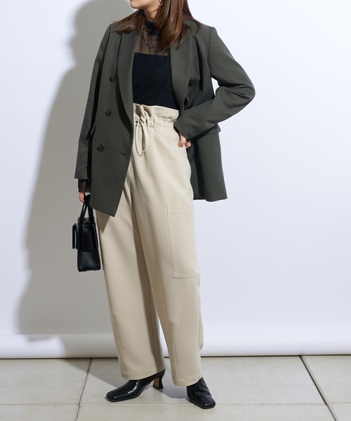 Lui's（ルイス）の「【23SS】2WAYスリーブツイルオーバーダブルジャケット(セットアップ対応)（テーラードジャケット・レディース・ブラック/オリーブ・FREE）」の20枚目の写真