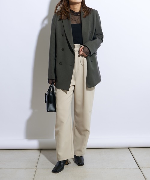 Lui's（ルイス）の「【23SS】2WAYスリーブツイルオーバーダブルジャケット(セットアップ対応)（テーラードジャケット・レディース・ブラック/オリーブ・FREE）」の21枚目の写真