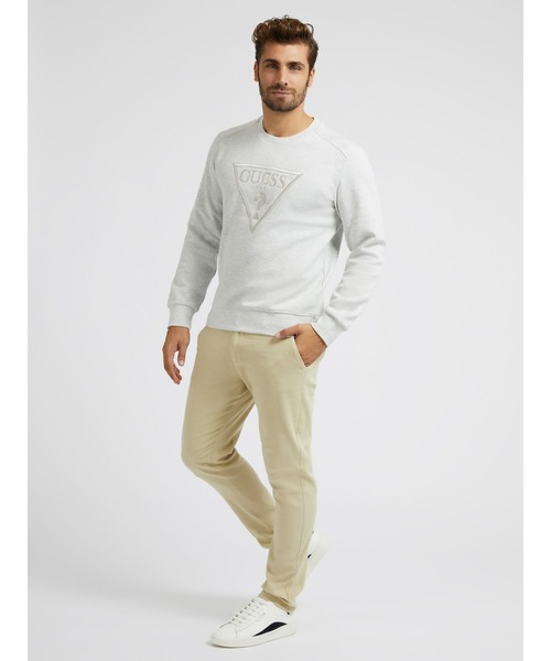 Guess（ゲス）の「Eco Logo Fleece（スウェット・メンズ・ブラック/ライトグレー/カーキ・MEDIUM/SMALL/LARGE/X-LARGE）」の5枚目の写真