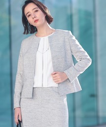 INDIVI | 【SETUP可能/セレモニー/通勤】ツィードノーカラージャケット(ノーカラージャケット)