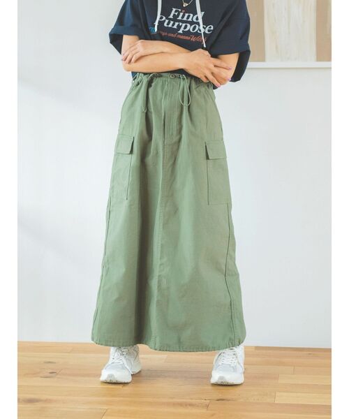 Ungrid(アングリッド)の「ミリタリードロストスカート(スカート・レディース・ブラック/カーキ・FREE)」の2枚目の写真