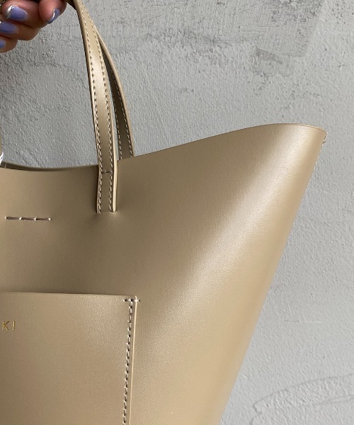 YAHKI（ヤーキ）の「[YAHKI/ヤーキ] Wフェイス バケツ型トートバッグ（トートバッグ・レディース・グレイッシュベージュ/ブラック・ONE SIZE）」の11枚目の写真