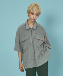 【UNIVERSAL OVERALL/ユニバーサルオーバーオール】 パイル シャツ / HALF ZIP / ハーフジップ/ユニセックス