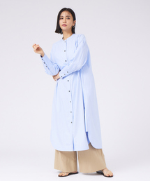 qualite | ハイカウントロングシャツワンピース(ワンピース)