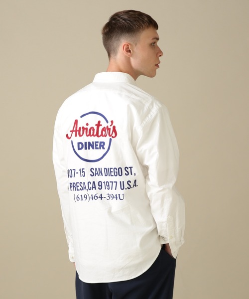 AVIREX(アヴィレックス)の「L/S OXFORD BUTTON DOWN SHIRT DINERS / オックスフォード ボタンダウン シャツ ダイナース / AVIREX / アヴィレックス(シャツ/ブラウス・メンズ・ホワイト/ネイビー/イエロー・MEDIUM/LARGE/X-LARGE/XX-LARGE)」の2枚目の写真