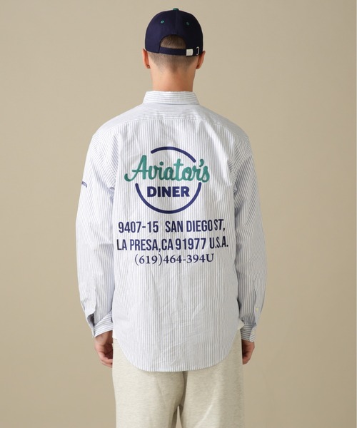 AVIREX(アヴィレックス)の「L/S OXFORD BUTTON DOWN SHIRT DINERS / オックスフォード ボタンダウン シャツ ダイナース / AVIREX / アヴィレックス(シャツ/ブラウス・メンズ・ホワイト/ネイビー/イエロー・MEDIUM/LARGE/X-LARGE/XX-LARGE)」の7枚目の写真