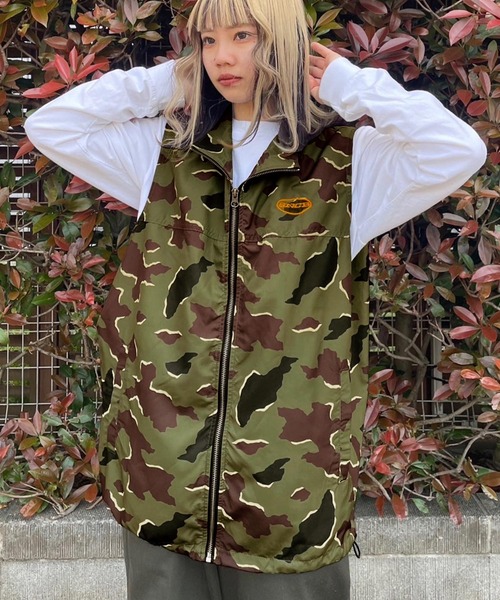 Snap club】サークル刺繍 ナイロンジップベスト（ベスト）｜Snap club