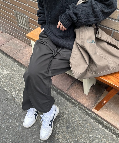 BROKEN BASE(ブロークンベース)の「タックワイドスラックス(スラックス・メンズ・ブラック/アイボリー/ベージュ・MEDIUM/LARGE)」の5枚目の写真
