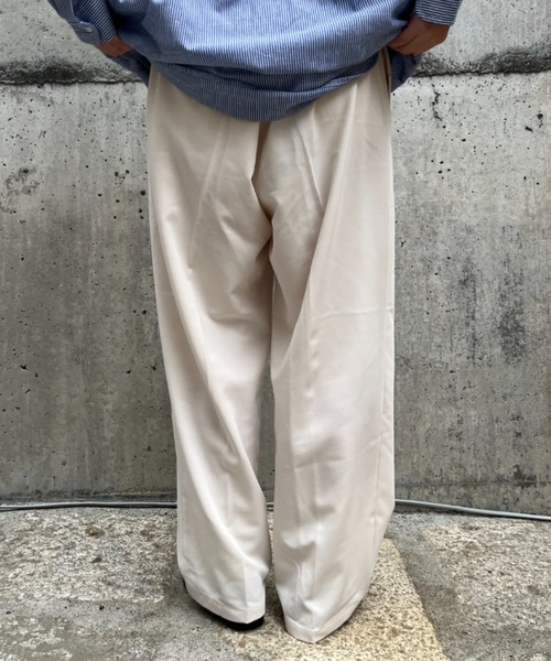 BROKEN BASE(ブロークンベース)の「タックワイドスラックス(スラックス・メンズ・ブラック/アイボリー/ベージュ・MEDIUM/LARGE)」の21枚目の写真