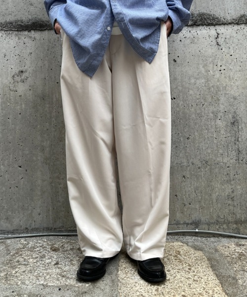 BROKEN BASE(ブロークンベース)の「タックワイドスラックス(スラックス・メンズ・ブラック/アイボリー/ベージュ・MEDIUM/LARGE)」の19枚目の写真