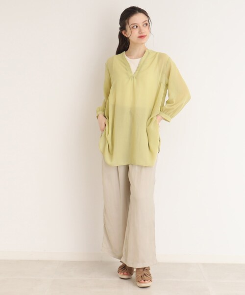 DRESKIP（ドレスキップ）の「◆ストンと落ちるシルエットが大人っぽい！サテン イージー ワイドパンツ（その他パンツ・レディース・ライトグレー/ベージュ系/レモンイエロー/ブラック系/カーキ/グレー系その他/オリーブ/ブルー系その他・02/03/04）」の20枚目の写真