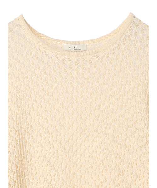 earth music&ecology（アースミュージックアンドエコロジー）の「メッシュ編みニットプルオーバー（ニット/セーター・レディース・グレイッシュブルー/ブラック/アイボリー/ライラック・FREE）」の15枚目の写真