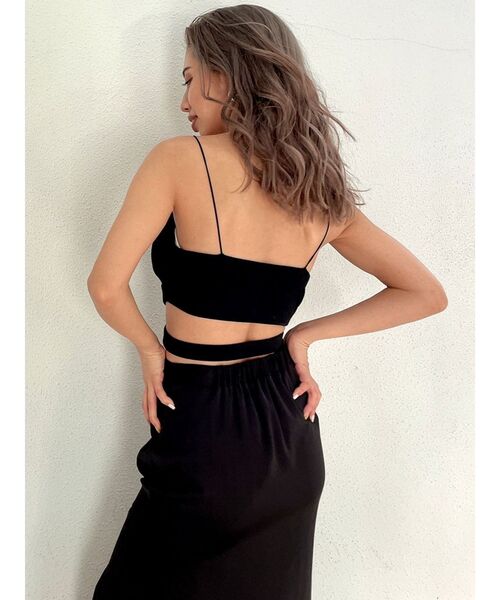 GYDA（ジェイダ）の「ウエストクロステレコビスチェ（キャミソール・レディース・ブラック/オフホワイト・FREE）」の13枚目の写真