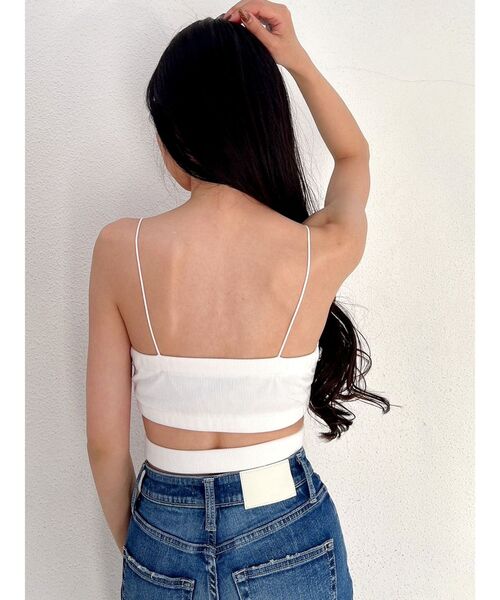 GYDA（ジェイダ）の「ウエストクロステレコビスチェ（キャミソール・レディース・ブラック/オフホワイト・FREE）」の7枚目の写真
