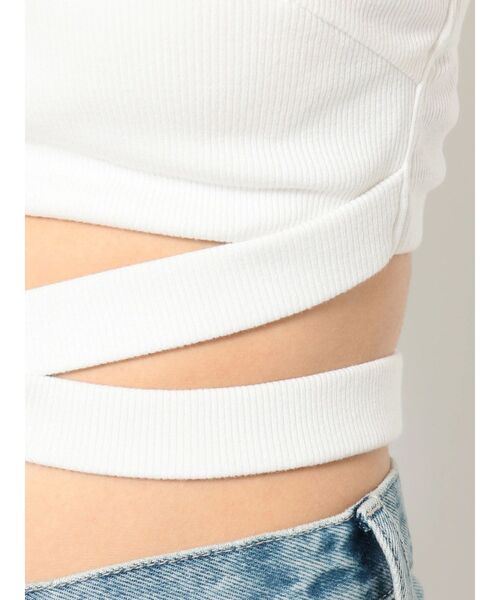 GYDA（ジェイダ）の「ウエストクロステレコビスチェ（キャミソール・レディース・ブラック/オフホワイト・FREE）」の8枚目の写真