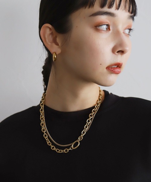 HARE(ハレ)の「ダブルチェーンステンレスネックレス(HARE)(ネックレス・レディース・シルバー/ゴールド・FREE)」の5枚目の写真