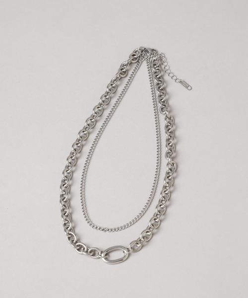 HARE(ハレ)の「ダブルチェーンステンレスネックレス(HARE)(ネックレス・レディース・シルバー/ゴールド・FREE)」の8枚目の写真