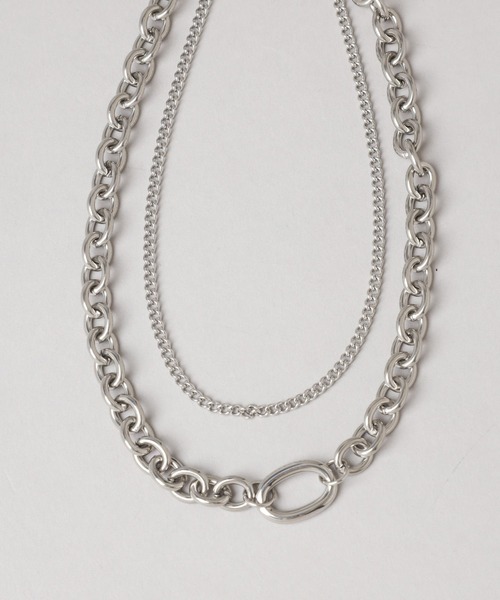 HARE(ハレ)の「ダブルチェーンステンレスネックレス(HARE)(ネックレス・レディース・シルバー/ゴールド・FREE)」の10枚目の写真