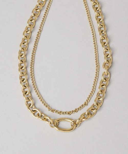 HARE(ハレ)の「ダブルチェーンステンレスネックレス(HARE)(ネックレス・レディース・シルバー/ゴールド・FREE)」の11枚目の写真