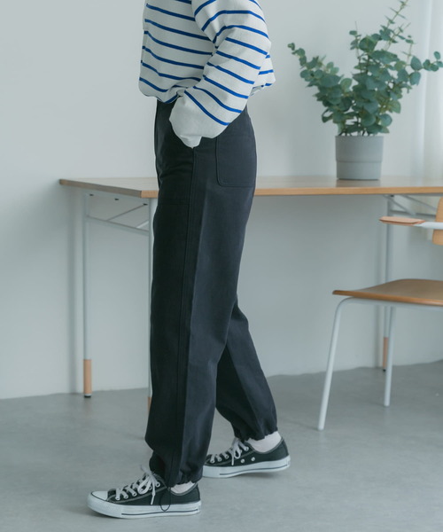 FORK&SPOON（フォークアンドスプーン）の「FORK&SPOON　ヘムドローベイカーパンツ（その他パンツ・レディース・カーキ/ネイビー・1/2）」の7枚目の写真