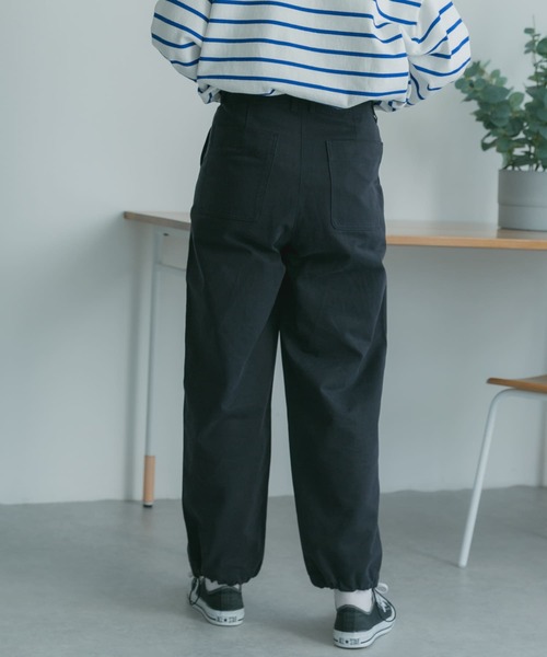 FORK&SPOON（フォークアンドスプーン）の「FORK&SPOON　ヘムドローベイカーパンツ（その他パンツ・レディース・カーキ/ネイビー・1/2）」の9枚目の写真