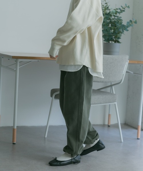 FORK&SPOON（フォークアンドスプーン）の「FORK&SPOON　ヘムドローベイカーパンツ（その他パンツ・レディース・カーキ/ネイビー・1/2）」の12枚目の写真