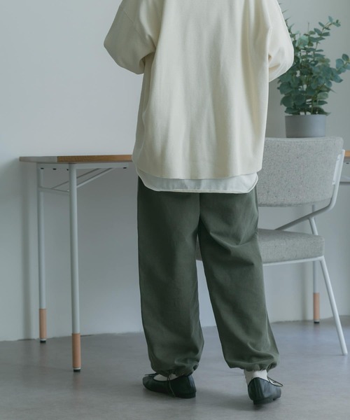 FORK&SPOON（フォークアンドスプーン）の「FORK&SPOON　ヘムドローベイカーパンツ（その他パンツ・レディース・カーキ/ネイビー・1/2）」の14枚目の写真