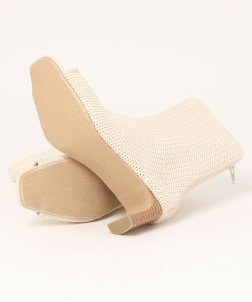 KOBE LETTUCE（コウベレタス）の「オープントゥニットブーツ（ブーツ・レディース・ブラウン/ホワイト系/ブラック・L/LL/M/S）」の14枚目の写真