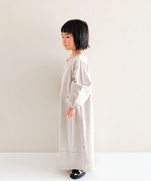 CIAOPANIC TYPY(チャオパニックティピー)の「■【KIDS】USAコットン配色ステッチワンピース(ワンピース・キッズ・グリーン/チャコールグレー/ベージュ系その他・S/L/M/XL/XXL)」の17枚目の写真