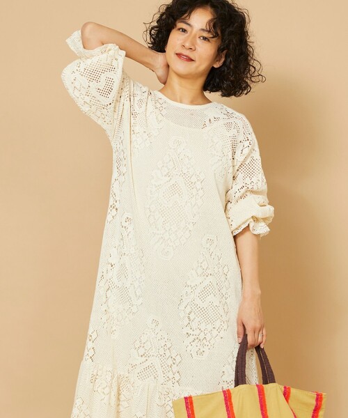 Freada（フリーダ）の「Freada/フリーダ ペイズリーレースワンピース（ワンピース・レディース・ブラック/オフホワイト・ﾌﾘ-）」の9枚目の写真