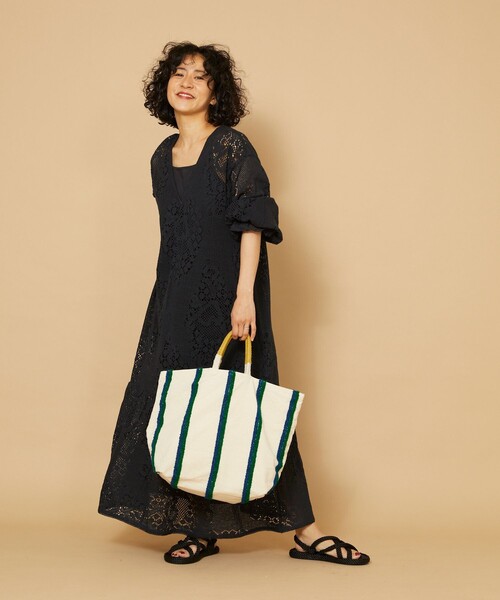 Freada（フリーダ）の「Freada/フリーダ ペイズリーレースワンピース（ワンピース・レディース・ブラック/オフホワイト・ﾌﾘ-）」の6枚目の写真