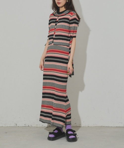 CORCOVADO レッド ワンピース　カーディガン セット S/M CORCOVADO レッド ワンピース カーディガン セット S/M - メルカリ