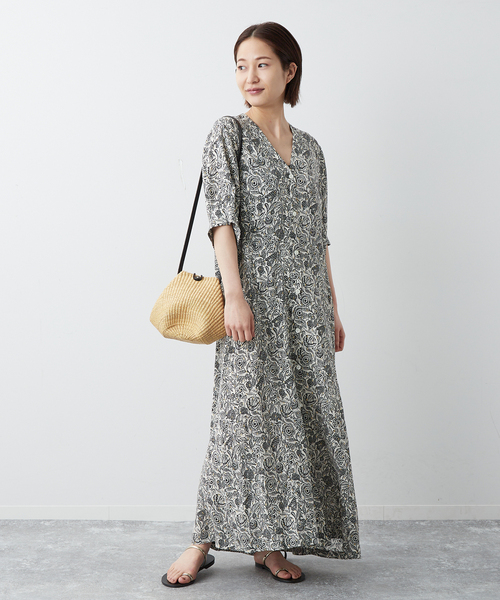 JOURNAL STANDARD L'ESSAGE Vネックフレアワンピース journal standard L'essage（ジャーナルスタンダードレサージュ