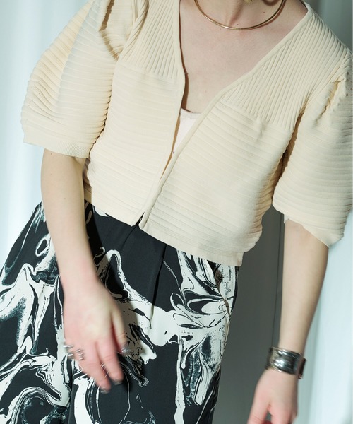 Ezick（エジック）の「Honey rib ハーフスリーブニット（その他トップス・レディース・ブルー/ブラック/ブラウン/ホワイト・FREE）」の22枚目の写真